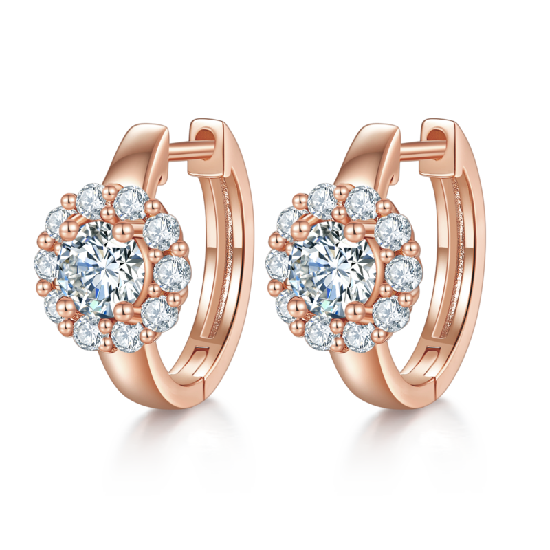 太阳花四爪耳环S925银Moissanite厘石D级1.6ct